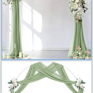 Wedding Arch Draping Fabric 2 Panels Sage Green 29” x 19 FT